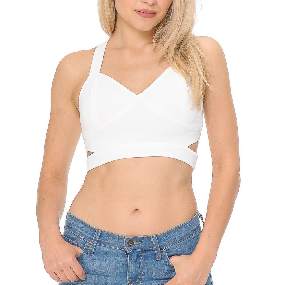 Criss Cross Cut Out Crop Top Bralette